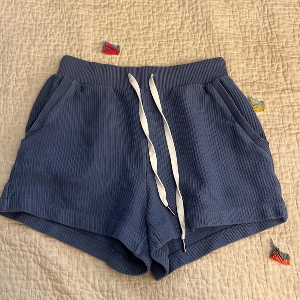 Aerie Blue Ribbed Sweat Shorts Size xs
